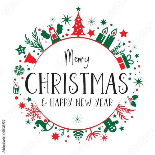 Greeting Card Merry Christmas and happy new Year