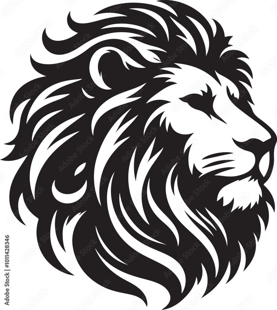 Lion face silhouette vector art illustration Lion face silhouette vector art illustration