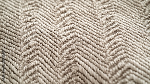 Herringbone fabric pattern in neutral beige and brown tones, creating a textured look