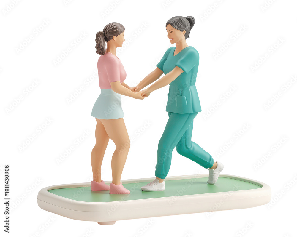 Obraz premium Two figures showcasing care and support in healthcare settings.
