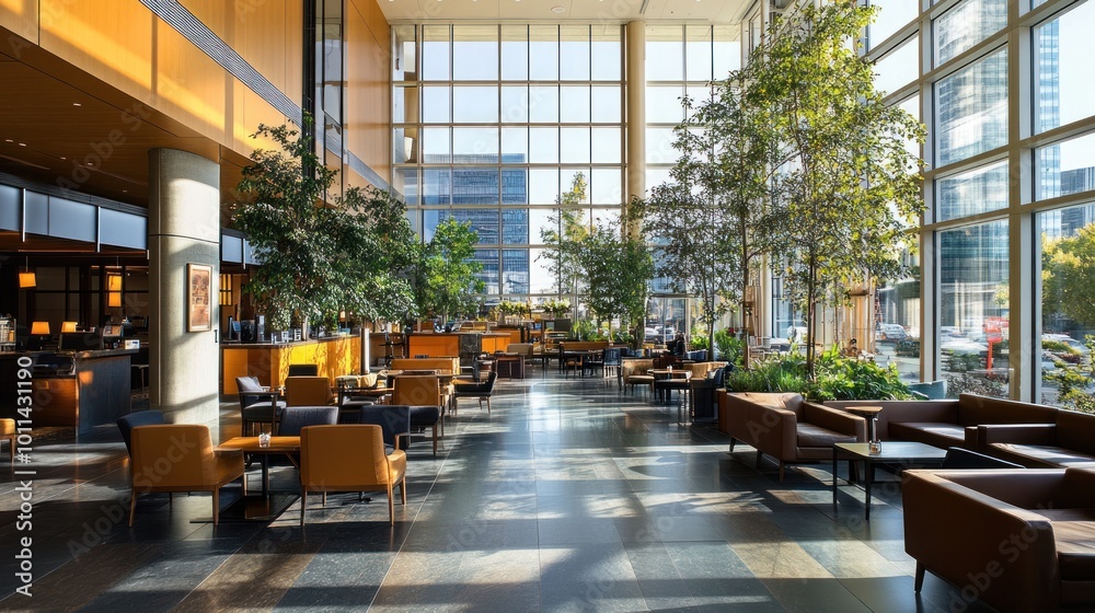 Naklejka premium Modern Lobby with Natural Light