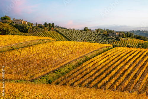 Obraz na płótnie Chianti region, Tuscany, Italy. Autumn landscape w salonie
