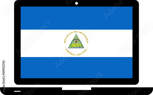 NICARAGUA Flag in Laptop