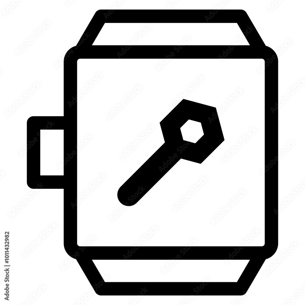 Smartwatch Wrench Icon. Simple Digital Clock Vector Illustration. Smartwatch Wrench Icon. Simple Digital Clock Vector Illustration.