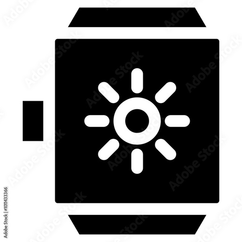 Smartwatch Brightness solid black icon