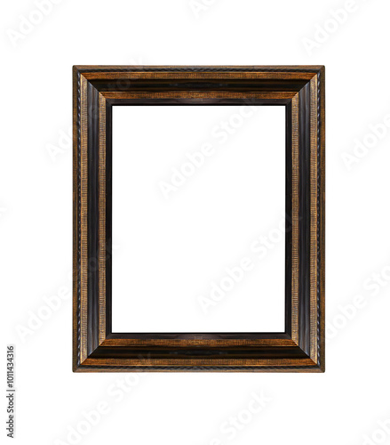 Antique picture frame isolated on white background.