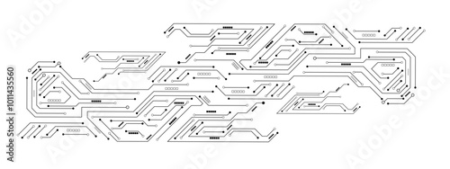 High-tech circuit board connection system. Vector abstract technology on a white background. Abstract technology communication concept vector background.