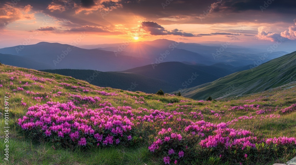 Sunset Over Mountain Meadow