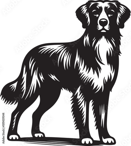Dog silhouette. Vector silhouette of dog on white background.