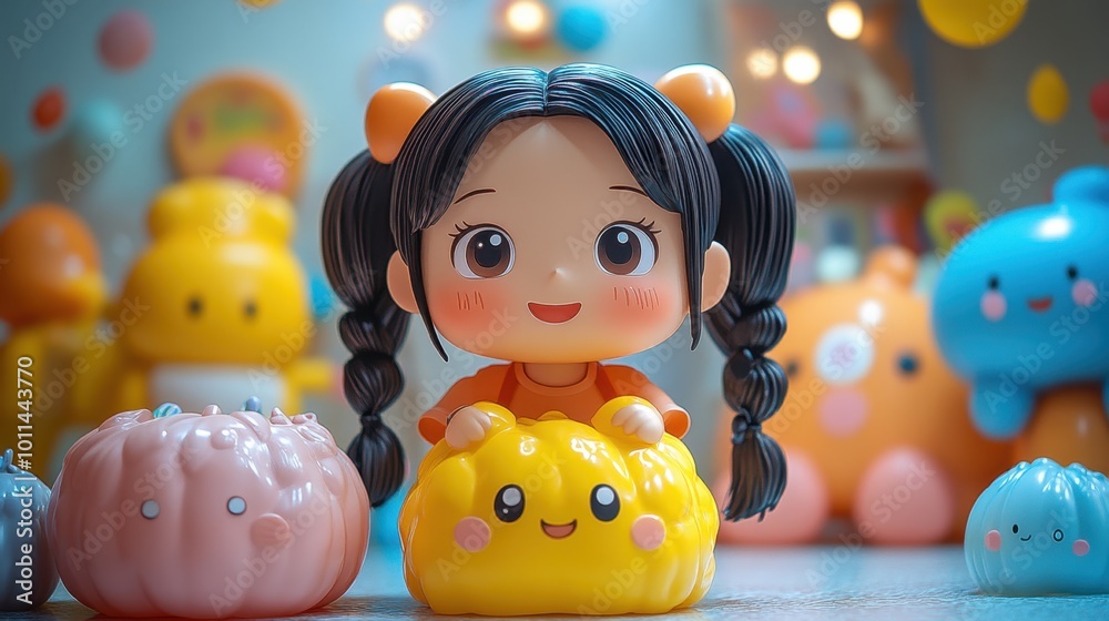 custom made wallpaper toronto digital A close-up of a cartoon smartphone screen displaying a video call, 