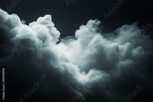Dark, stormy clouds fill the scene with an ominous and breathtaking display of nature's power, showing the contrast and depth in this dramatic cloudscape image. photo
