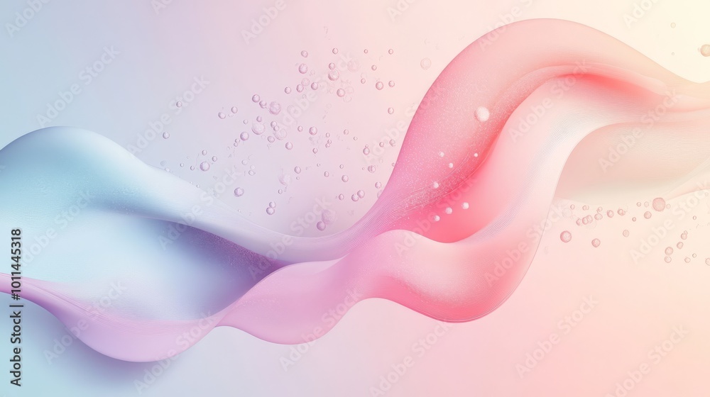 Soft Fluid Waves with Bubbles in Pastel Colors Soft Fluid Waves with Bubbles in Pastel Colors