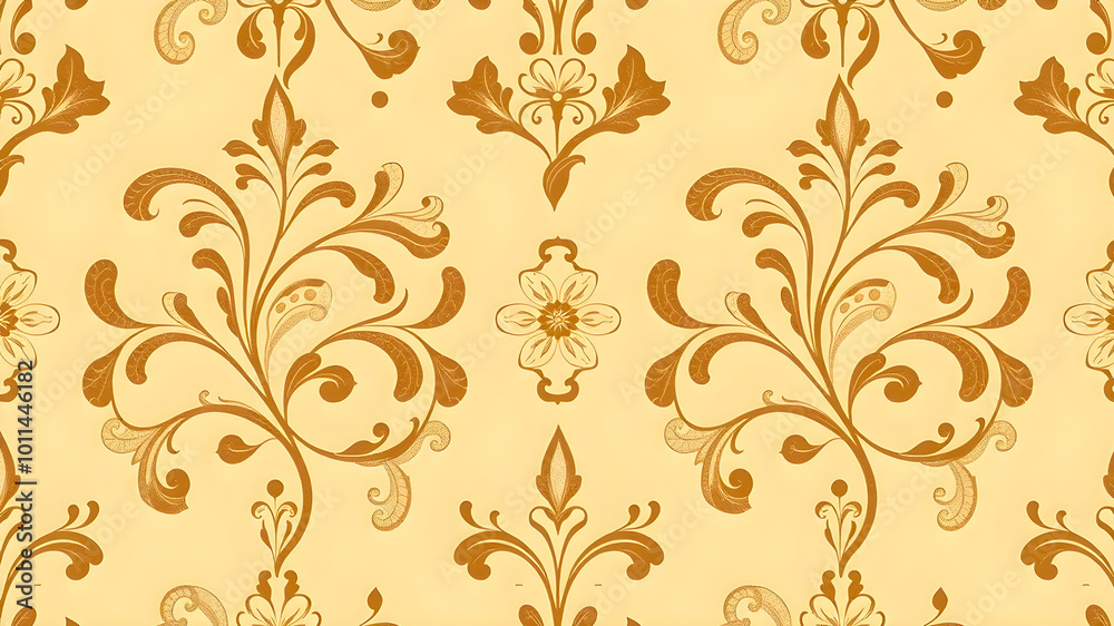 Fototapeta premium Seamless background from a floral ornament, Fashionable modern wallpaper or textile