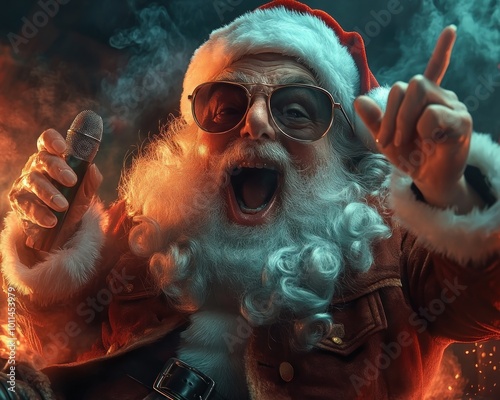 Santa Claus in Funky Sunglasses Does Stand-Up Comedy Hilarious Christmas Jokes Festive Fun Get Ready to Laugh with the Big Man Himself as He Takes the Stage in This Festive, Outrageous Comedy Show