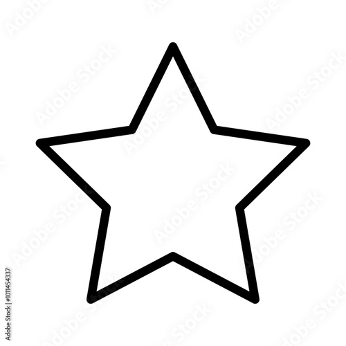 Star outline shape template isolated on white background. Vector illustration.