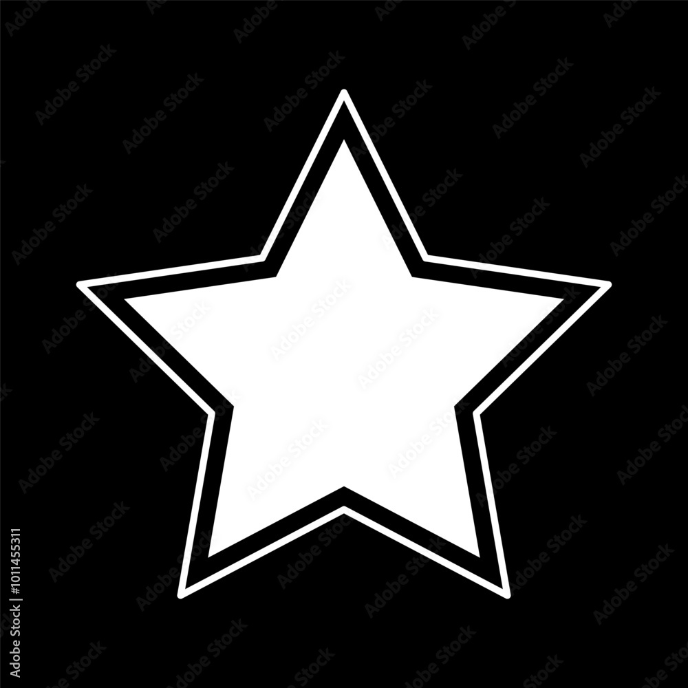 Star outline shape template isolated on black background. Vector illustration. Star outline shape template isolated on black background. Vector illustration.