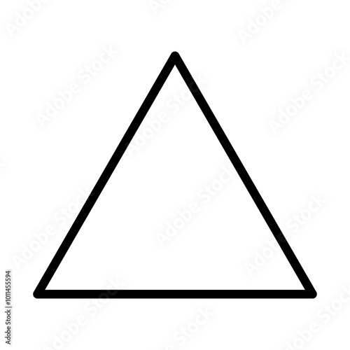 Triangle outline shape template isolated on white background. Vector illustration.