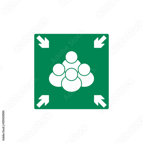 Assembly point icon. Emergency evacuation assembly icon, vector illustration