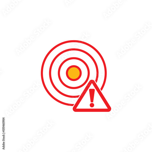 Earthquake seismic wave vector graphic illustration with copy space