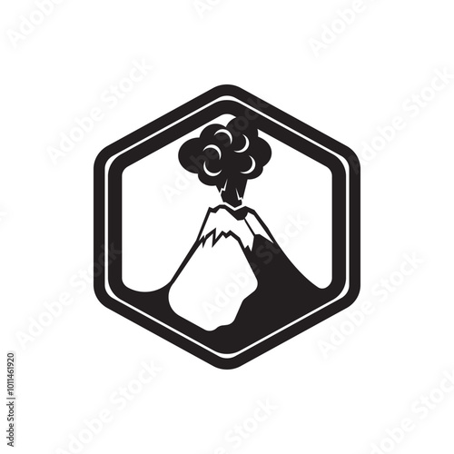 Volcano mountain logo. Simple illustration of volcano mountain vector logo