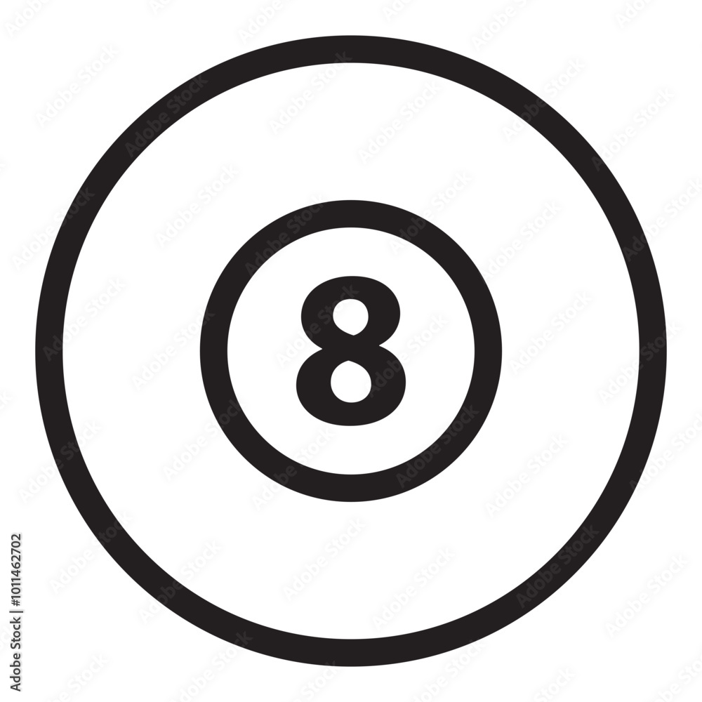 8 ball pool billiard icon in outline style. Simple sports symbol vector illustration — pixel-perfect icon. 8 ball pool billiard icon in outline style. Simple sports symbol vector illustration — pixel-perfect icon.