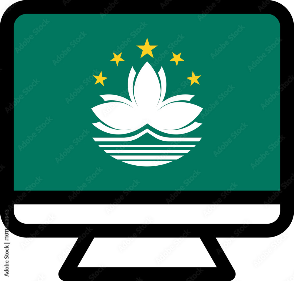 Macau flag icon on Monitor Macau flag icon on Monitor