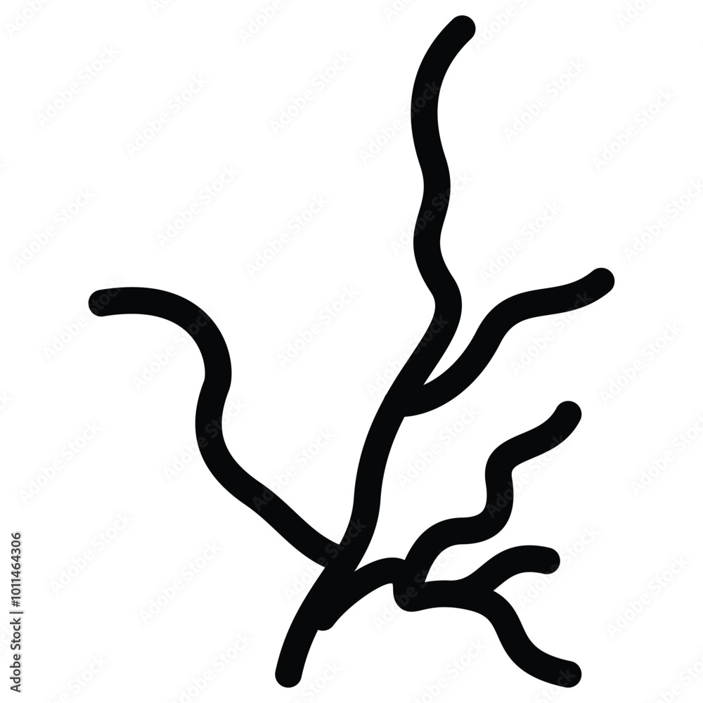 Hand drawn doodle seaweed. Isolated on white background. Leafless tree illustration design element symbol of drought Hand drawn doodle seaweed. Isolated on white background. Leafless tree illustration design element symbol of drought