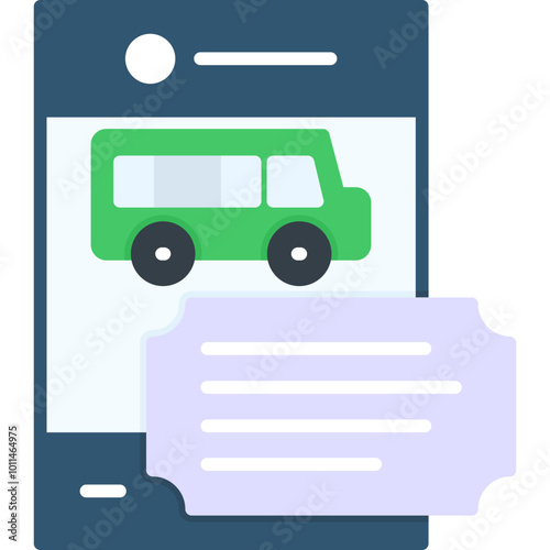 Electronic Bus Ticket Icon