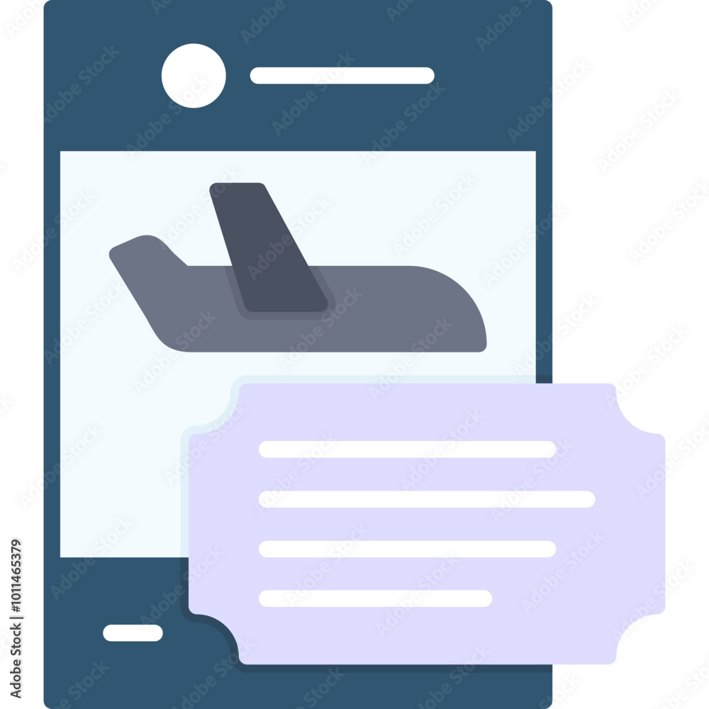 Obraz premium Online Plane Ticket Icon