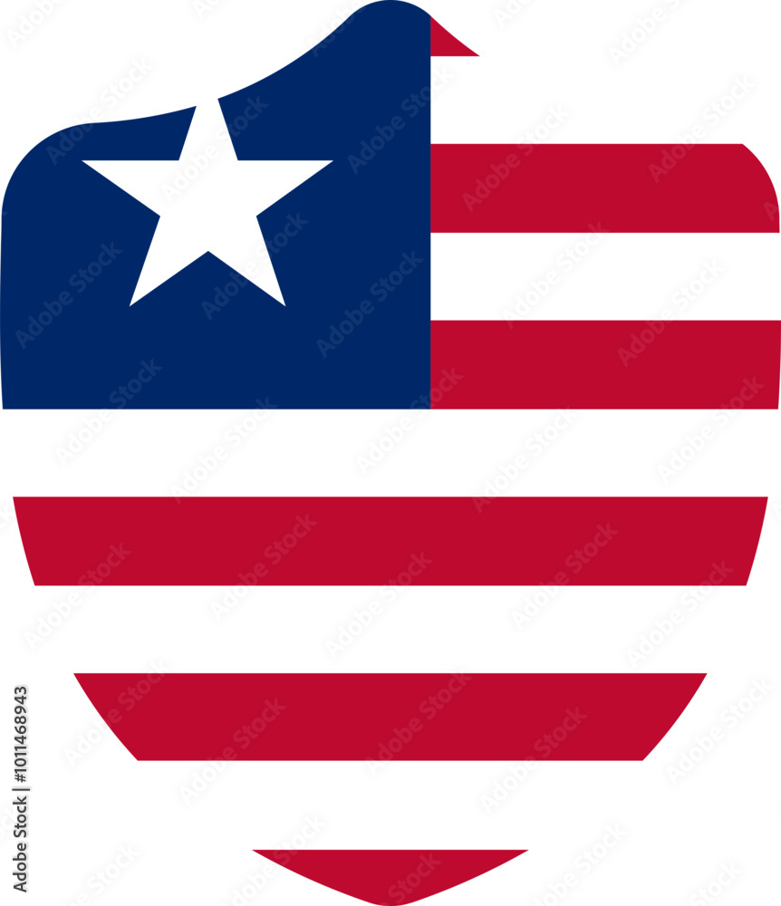 Shield Shape of Liberia Flag Shield Shape of Liberia Flag