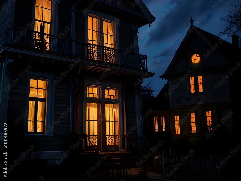 Realistic Halloween background with a spooky vibe. ai generated Realistic Halloween background with a spooky vibe. ai generated