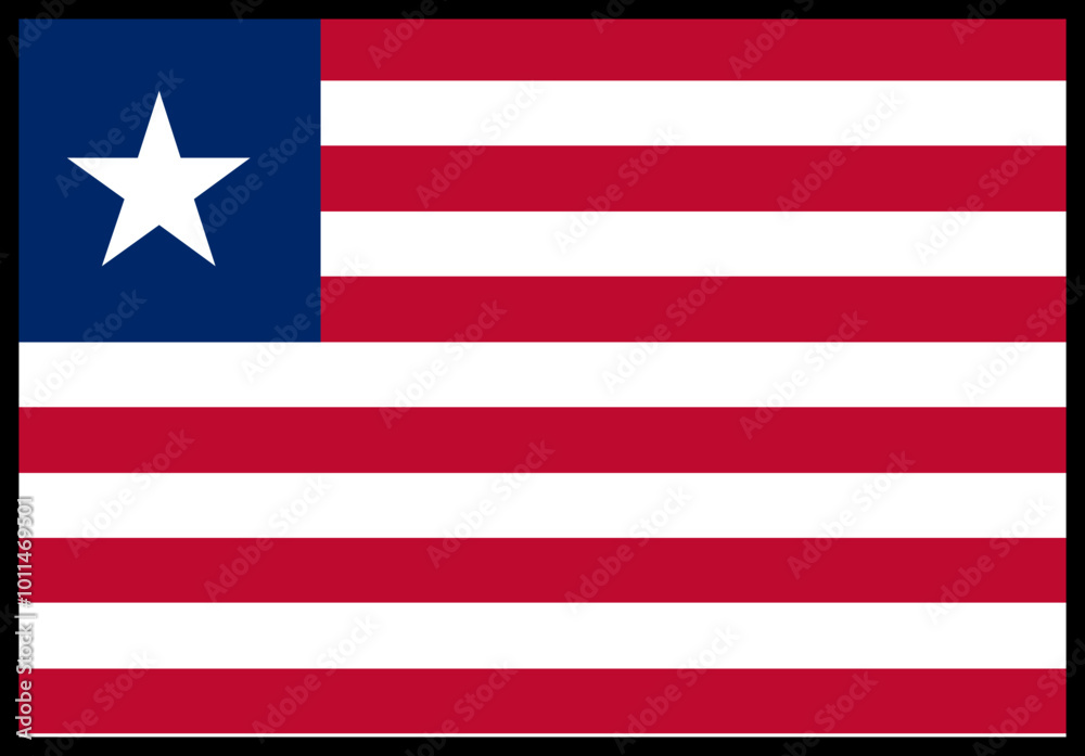 Naklejka premium Liberia Flag rectangle Icon