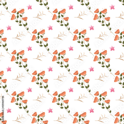 Wallpaper Mural Delicate Watercolor Flowers Seamless Vector Pattern Design Torontodigital.ca