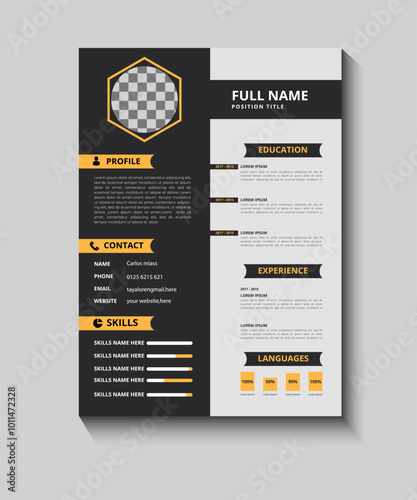 Business Job Applications CV and Resume template elegant stylish clean design background personal Creative vector minimalist resume cover resume layout multipurpose use nice typography