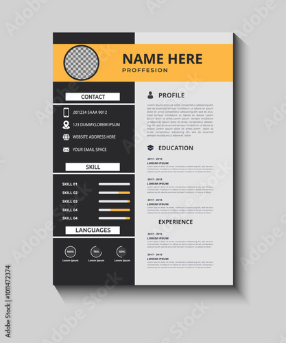 Business Job Applications CV and Resume template elegant stylish clean design background personal Creative vector minimalist resume cover resume layout multipurpose use nice typography