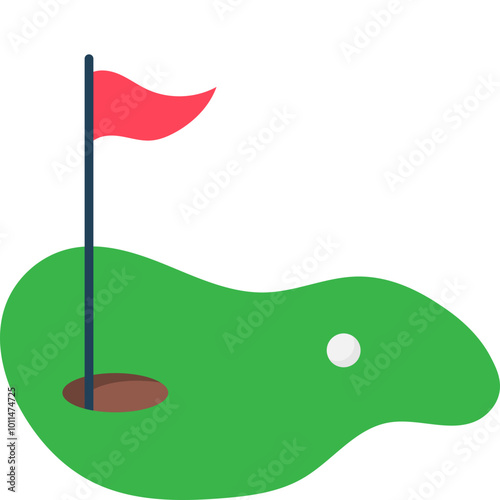 Golf Hole With Flag