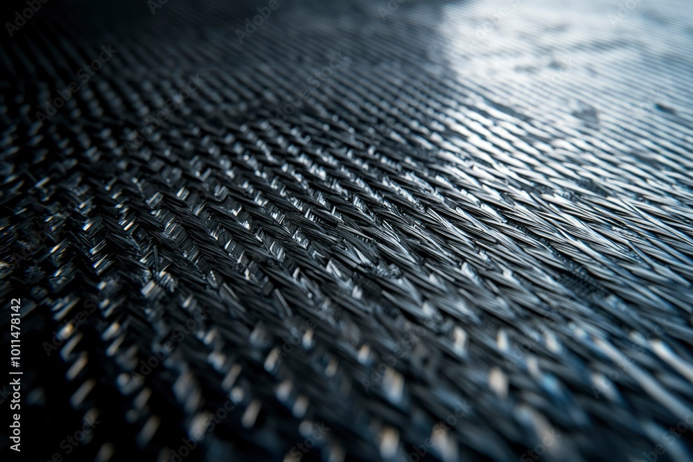 Close-up of Black Woven Carbon Fiber Material Close-up of Black Woven Carbon Fiber Material