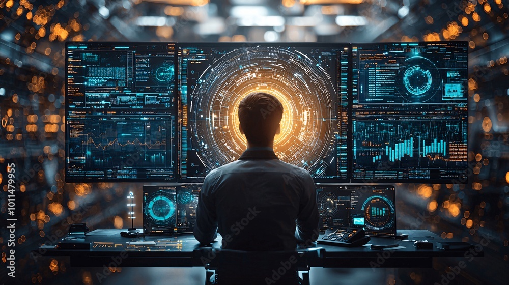 Professional Using AI to Analyze Data and Documents Professional Using AI to Analyze Data and Documents