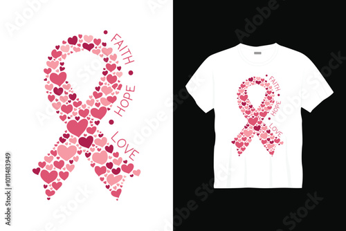 Faith hope love breast cancer t shirt design or breast cancer poster design