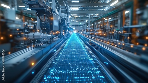 Wallpaper Mural industry 4 0 smart factory interior showcases advanced automation machinery ,robotics in futuristic industrial setting innovation engineering ,interconnected systems generative ai Torontodigital.ca