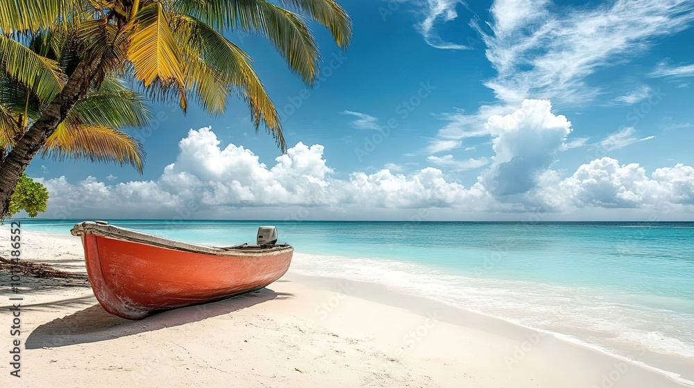 Boat on the summer tropical beach
Boat on the summer tropical beach