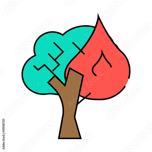 forest fires line icon vector. forest fires sign. isolated symbol illustration