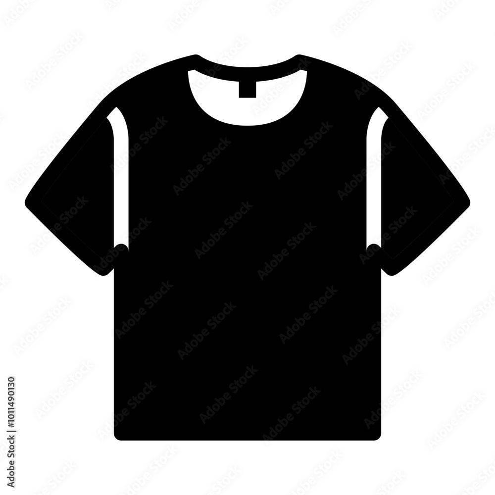 Black t-shirt icon. Simple casual wear symbol vector illustration — pixel-perfect icon.