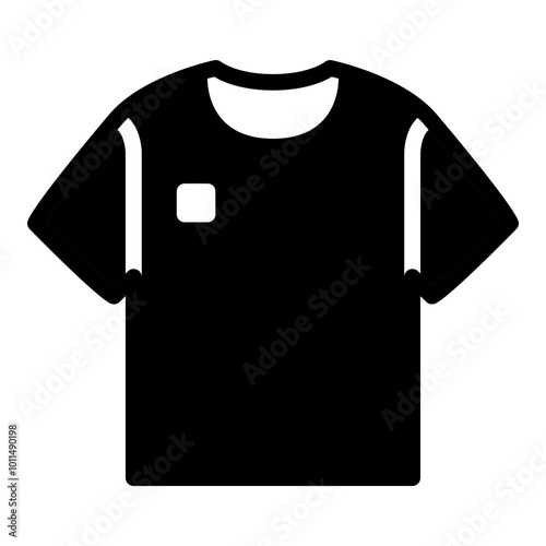 Black t-shirt icon. Simple casual wear symbol vector illustration — pixel-perfect icon.