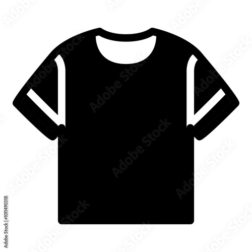Black t-shirt icon. Simple casual wear symbol vector illustration — pixel-perfect icon.