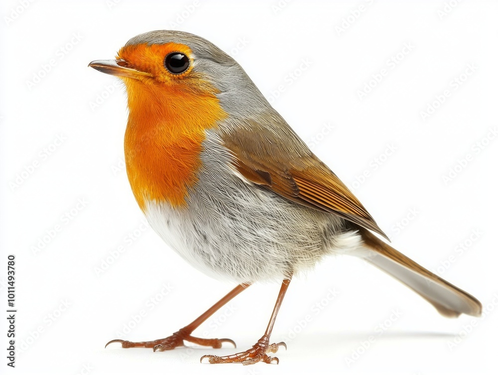 charming robin with a striking red breast stands on the ground, contrasting beautifully with the pure white surrounding it, exuding the essence of nature's artistry. charming robin with a striking red breast stands on the ground, contrasting beautifully with the pure white surrounding it, exuding the essence of nature's artistry.