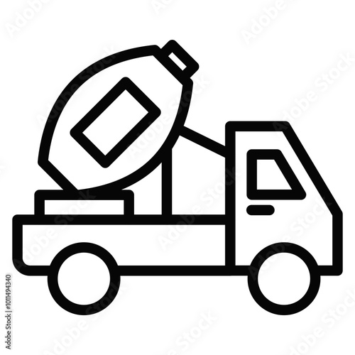 Conscrete Mixer Truck Vector Icons