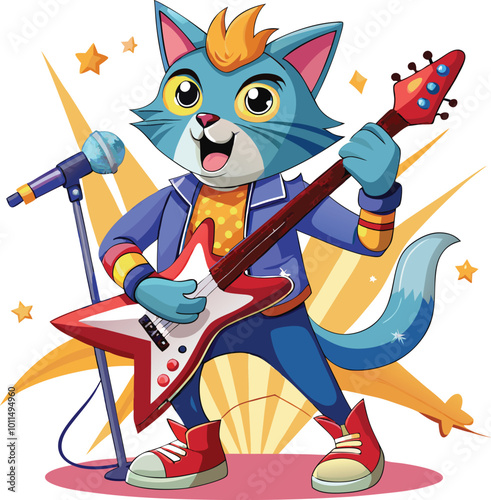 Rocking cat clipart vector