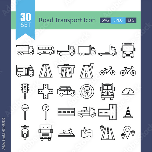 Road Trip and Navigation Icons Acme Series