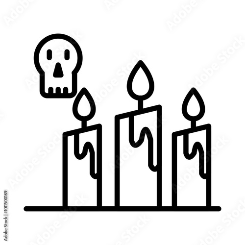 Scary Candle Vector Icons